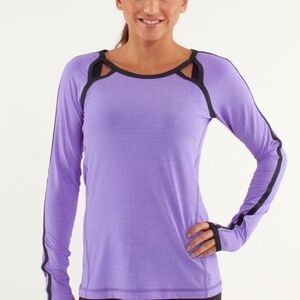 Lululemon Run: Team Spirit Long Sleeve Power Purple/Deep Coal Size 6